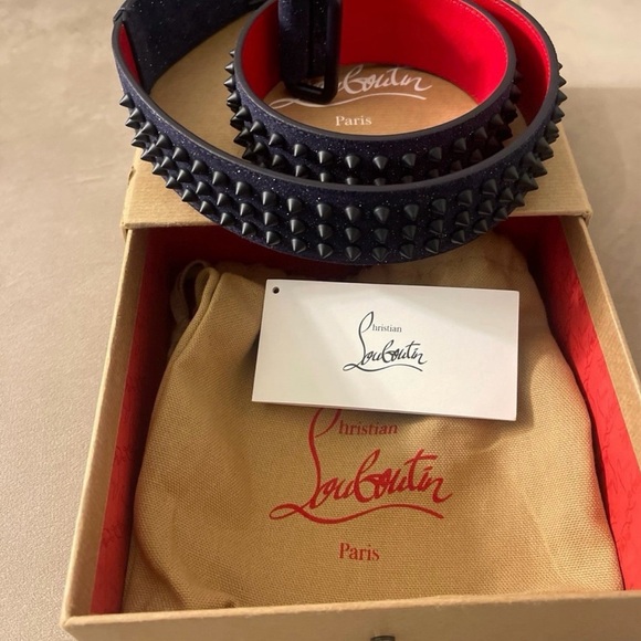 Christian Louboutin Loubi Spike glitter Belt UNISEX - Picture 2 of 9